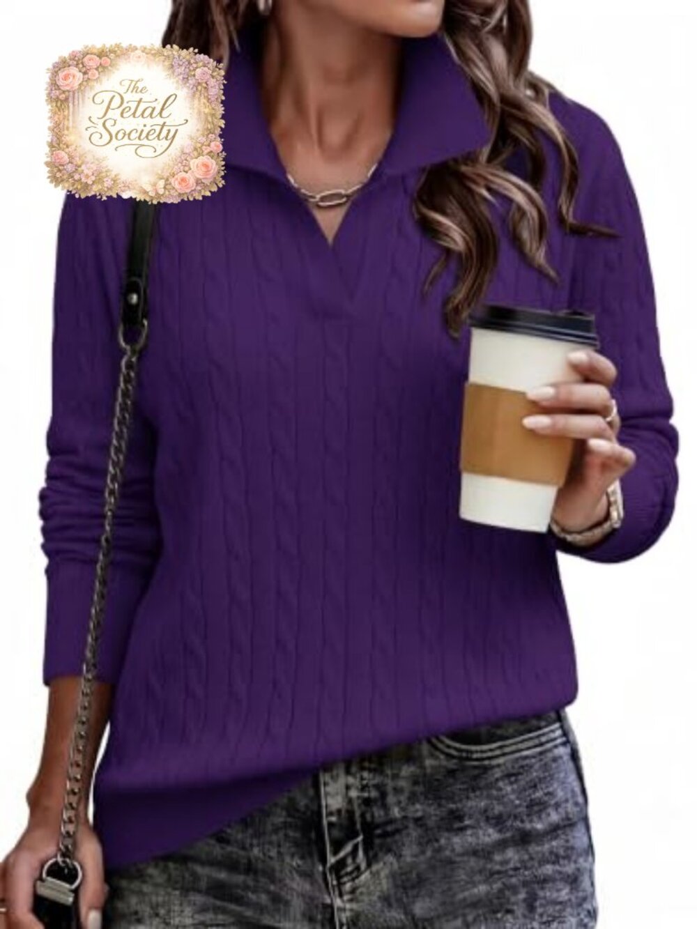 Women's Cable Knit Sweater Long Sleeve Quarter Zip Pullover Relaxed Fit
